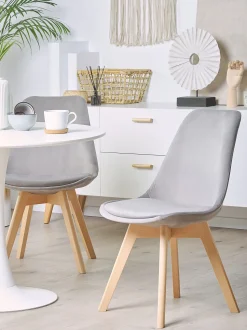 Esszimmerstuhl Samtstoff Grau 2Er Set Dakota Ii