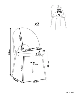 Esszimmerstuhl Samtstoff Orange 2Er Set Covelo