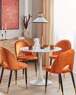 Esszimmerstuhl Samtstoff Orange 2Er Set Covelo