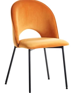 Esszimmerstuhl Samtstoff Orange 2Er Set Covelo