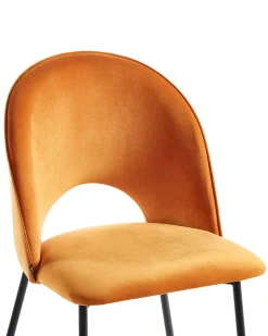 Esszimmerstuhl Samtstoff Orange 2Er Set Covelo