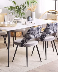 Esszimmerstuhl Samtstoff Grau 2Er Set Ansley