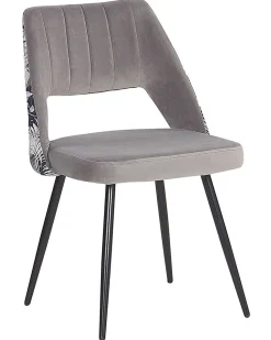 Esszimmerstuhl Samtstoff Grau 2Er Set Ansley