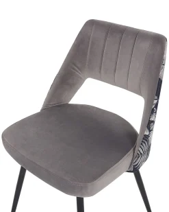 Esszimmerstuhl Samtstoff Grau 2Er Set Ansley