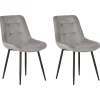 Esszimmerstuhl Samtstoff Grau 2Er Set Melrose