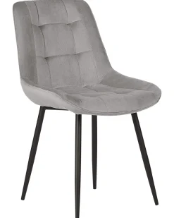 Esszimmerstuhl Samtstoff Grau 2Er Set Melrose