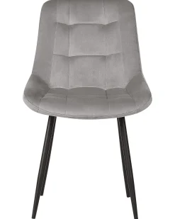 Esszimmerstuhl Samtstoff Grau 2Er Set Melrose