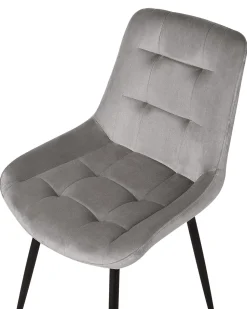 Esszimmerstuhl Samtstoff Grau 2Er Set Melrose