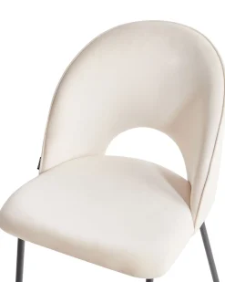 Esszimmerstuhl Samtstoff Hellbeige 2Er Set Covelo