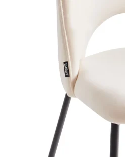 Esszimmerstuhl Samtstoff Hellbeige 2Er Set Covelo