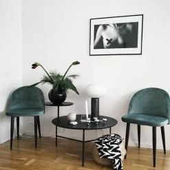 Esszimmerstuhl Samtstoff Dunkelblau 2Er Set Visalia