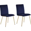 Esszimmerstuhl Samtstoff Marineblau 2Er Set Rubio
