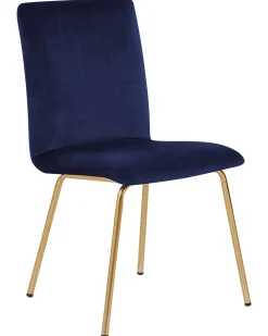 Esszimmerstuhl Samtstoff Marineblau 2Er Set Rubio
