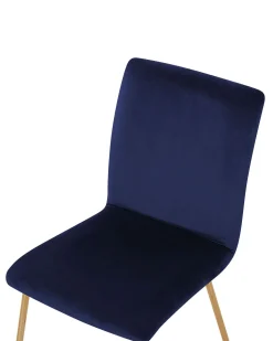 Esszimmerstuhl Samtstoff Marineblau 2Er Set Rubio