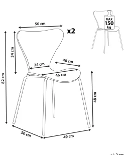 Esszimmerstuhl Samtstoff Hellgrau / Gold 2Er Set Boonville