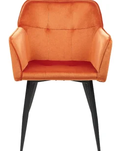 Esszimmerstuhl Samtstoff Orange 2Er Set Jasmin
