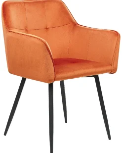 Esszimmerstuhl Samtstoff Orange 2Er Set Jasmin