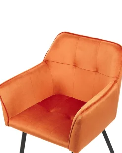 Esszimmerstuhl Samtstoff Orange 2Er Set Jasmin
