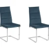 Esszimmerstuhl Samtstoff Blau 2Er Set Rockford