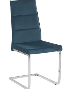 Esszimmerstuhl Samtstoff Blau 2Er Set Rockford