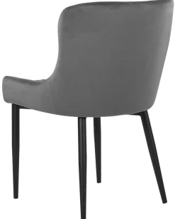 Esszimmerstuhl Samtstoff Grau 2Er Set Solano