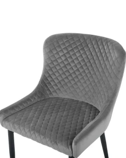 Esszimmerstuhl Samtstoff Grau 2Er Set Solano