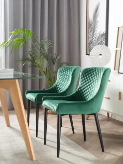 Esszimmerstuhl Samtstoff Grun 2Er Set Solano