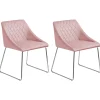 Esszimmerstuhl Samtstoff Rosa 2Er Set Arcata