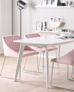 Esszimmerstuhl Samtstoff Rosa 2Er Set Arcata