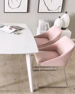 Esszimmerstuhl Samtstoff Rosa 2Er Set Arcata