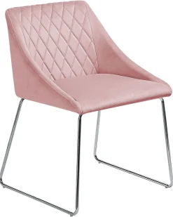 Esszimmerstuhl Samtstoff Rosa 2Er Set Arcata