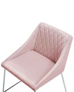 Esszimmerstuhl Samtstoff Rosa 2Er Set Arcata