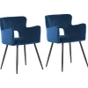 Esszimmerstuhl Samtstoff Blau 2Er Set Sanilac