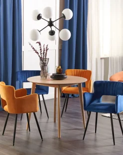 Esszimmerstuhl Samtstoff Blau 2Er Set Sanilac