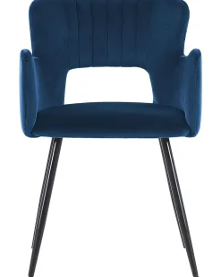Esszimmerstuhl Samtstoff Blau 2Er Set Sanilac