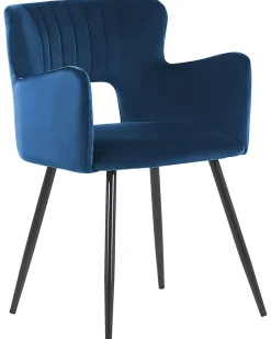 Esszimmerstuhl Samtstoff Blau 2Er Set Sanilac