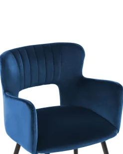 Esszimmerstuhl Samtstoff Blau 2Er Set Sanilac