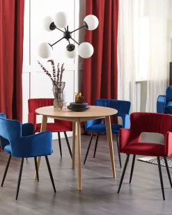 Esszimmerstuhl Samtstoff Dunkelrot 2Er Set Sanilac