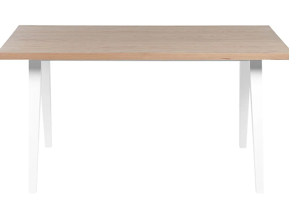 Esszimmertisch Heller Holzfarbton / Weis 150 X 90 Cm Lenister