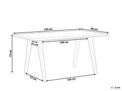 Esszimmertisch Heller Holzfarbton / Weis 150 X 90 Cm Lenister