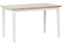 Esszimmertisch Holz Hellbraun / Weis 120/150 X 80 Cm Ausziehbar Houston