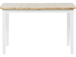 Esszimmertisch Holz Hellbraun / Weis 120/150 X 80 Cm Ausziehbar Houston