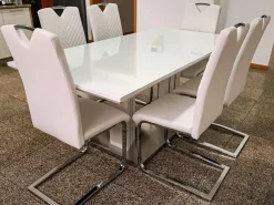 Esszimmertisch Weis Edelstahl 180 X 90 Cm Kalona