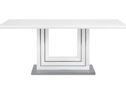 Esszimmertisch Weis Edelstahl 180 X 90 Cm Kalona
