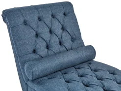 Fabric Chaise Lounge Blue Muret