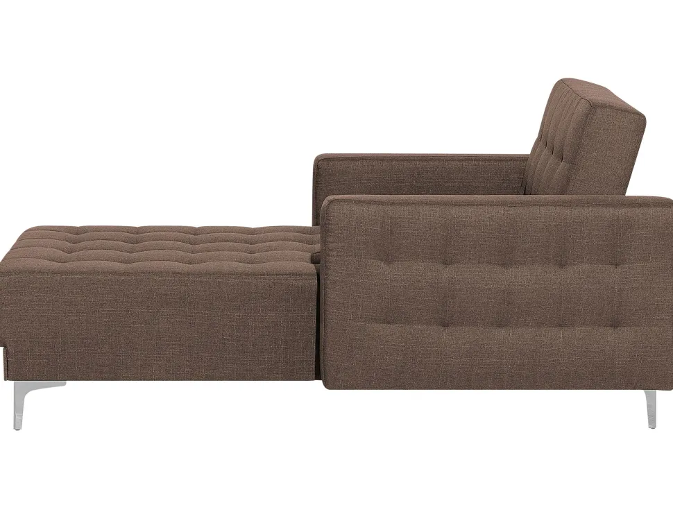 Fabric Chaise Lounge Brown Aberdeen