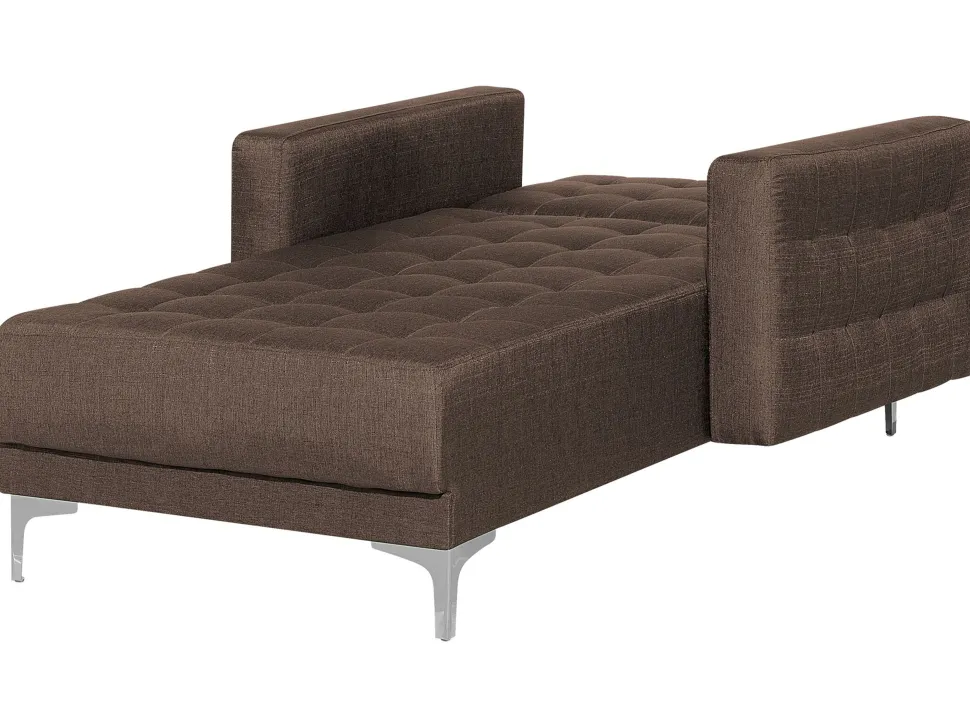 Fabric Chaise Lounge Brown Aberdeen