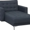 Fabric Chaise Lounge Dark Grey Aberdeen