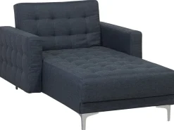 Fabric Chaise Lounge Dark Grey Aberdeen