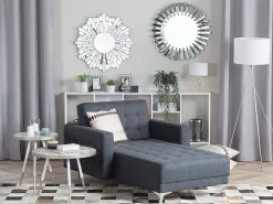 Fabric Chaise Lounge Dark Grey Aberdeen